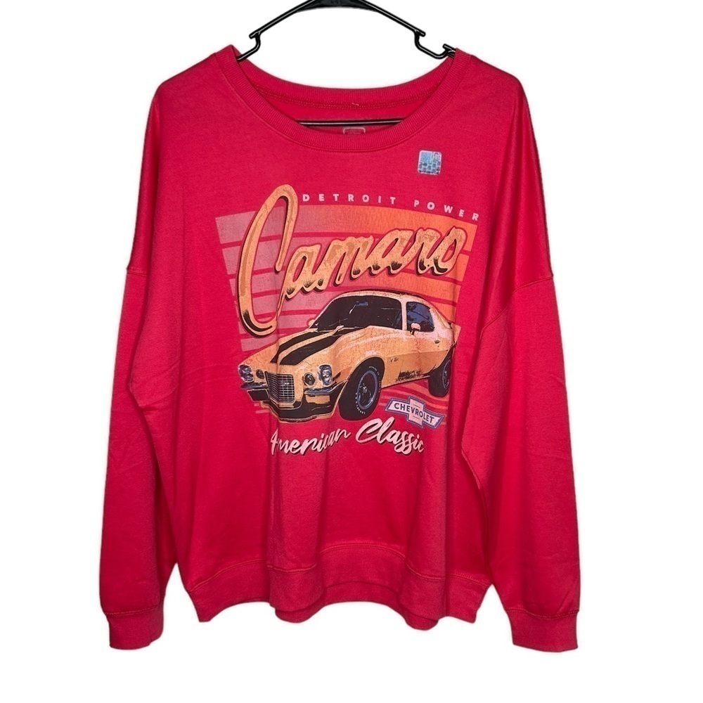New GM Womens Official Detroit Power Camaro Pink Graphic Sweatshirt XXL BNWOT